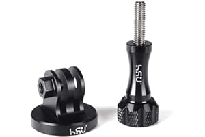 HSU Aluminum Alloy Metal GoPro Tripod/Monopod Mount with Aluminum Thumbscrew for GoPro Hero 12, 11, 10, 9, 8, 7, 6, 5, 4, 3+, 3, 2, 1 HD, AKASO Campark and Other Action Cameras (Black)