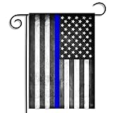 Thin Blue Line American Flag Garden Flag