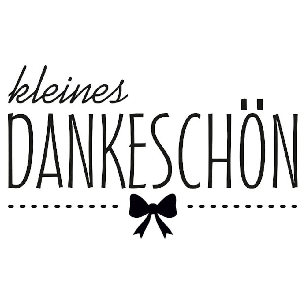 Stamp ''Kleine DANKESCHÖN'' with Wooden Handle Approx. 50 x 30 mm