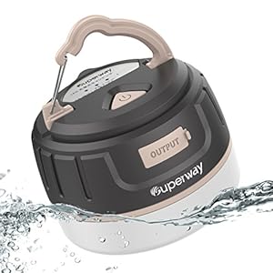 Superway Ledランタン USB充電式 超軽量 5200mAh モバイルバッテリー アウトドアライト IP65 防水 五つ点灯モード マグネット式テントライト 多機能 アウトドア&キャンプ用品