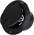 JR Products 541-3-A Black Deluxe Round Electric Cable Hatch with Back
