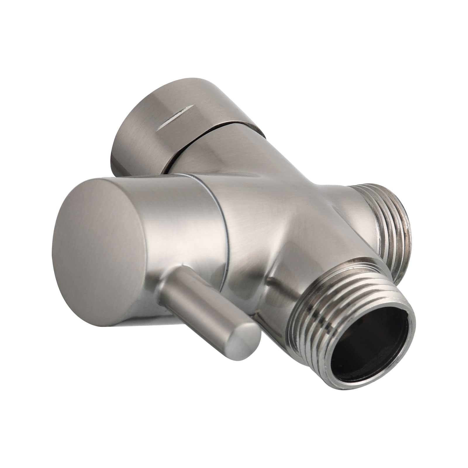 Tecmolog 3 Way Shower Head Diverter Valve Brass Shower Splitter G1/2" Shower Diverter Brushed Nickel for Shower Arm, DSF007NA