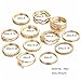 Min 10Pcs Bohemian Vintage Crystal Knuckle Joint Nail Ring Set Sun Moon Ring Set Finger Rings (Gold Set(12Pcs))
