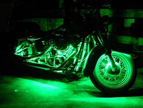 12pc wireless remote Bluetooth RGB LED Car Motorcycle Glow Lights Flexible Neon Strip Kit,fits most motorcycles, bike with wireless bluetooth remote control