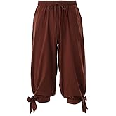 Pirate Pants Men's Viking Medieval Renaissance Pirate Costume Calf Banded Pants