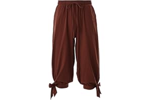 COSDREAMER Pirate Pants Men's Viking Medieval Renaissance Pirate Costume Calf Banded Pants