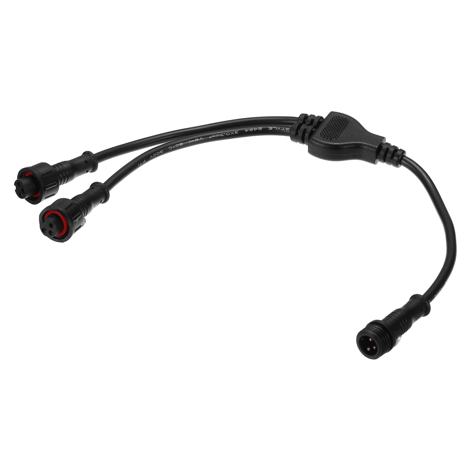 Photo 1 of MECCANIXITY 3-Core 3 Pin Y Splitter Connector, 30cm 22AWG IP65 Y Shape 1 Male to 2 Female Extension Cable for LED Lighting