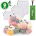 HOMENOTE 9 Pcs Heavy Duty Reusable Mesh Produce Bags, Barcode Scanable See Through Mesh Bags for Fruits, Vegetable, Food, Toys, Grocery Storage, Large Medium Small