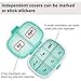 SYOSIN Portable Pill Organizer, 8 Compartments Travel Pill Organizer Daily Pill Case, Moisture Proof Small Pill Box to Hold Vitamins, Cod Liver Oil, Supplements (Blue)