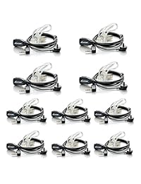 Auricular Walkie Talkie con micrófono Auriculares acústicos de 2 pines para radios Kenwood Baofeng UV-5R BF-888S Arcshell Retevis H-777 RT21 RT22 Radio de dos vías de LUITON (paquete de 10)