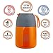 ENERGIFY Vacuum Insulated Food Jar. Large 17oz Bowl incl. Folding Spoon, Cup. Wide Mouth Keep Hot & Cold Drinks Soup Lunch Container for Adults. BPA-Free Stainless Steel, Leak Proof Orange