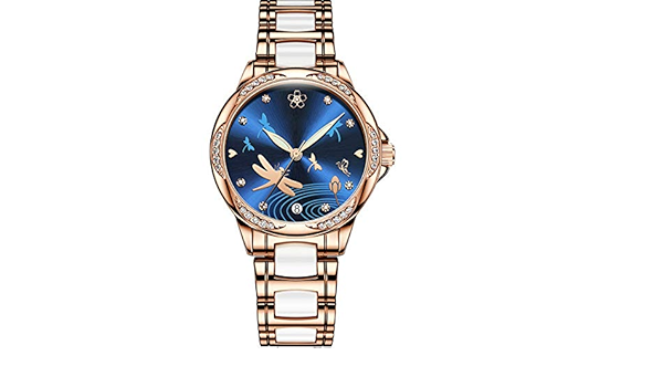 Keramiek Dameshorloge Automatisch Mechanisch Eenvoudig Waterdicht  Lichtgevend Klein Dameshorloge 19cm Blauw : Amazon.nl: Kleding, schoenen \u0026  sieraden
