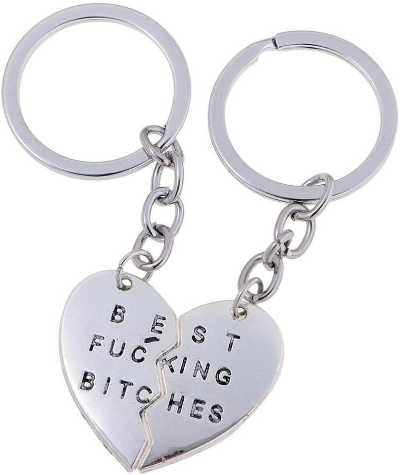 NATFUR 1 Pair Heart Couple Puzzle Key Chain Keychain Key Ring Gifts for Friends Elegant Pretty Key-Chain for Women Cute for Gift Elegant Novelty Fine Lovely Beauteous