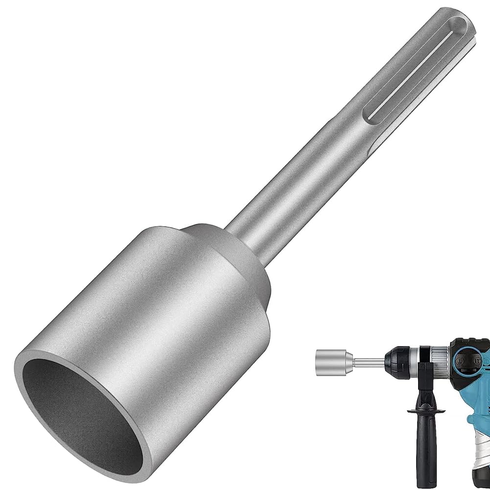 Borimend SDS-Max Ground Rod Driver, 45mm Heavy Duty Steel Drill Bit Driver,for RotaryHammer Drill Grounding Rods (1.77 in)