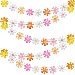 Set of 5 Daisy Groovy Banner Boho Daisy Paper