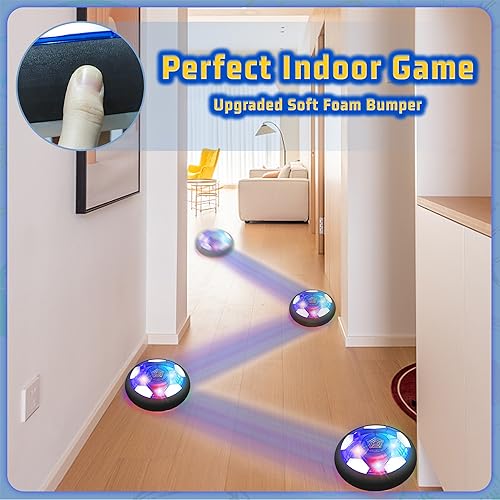 SUNNOW Floating Football - 3-in-1 Rechargeable Air Hover Football Kids with 2 Football Goals for Children Floating Ball Sports Toys for Children 3 4 5 6 7 8-12 Years Christmas Gift