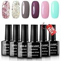 Gellen Various 6 Romantic Colors Gel Nail Polish Starter Kit Set