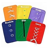 Kennedy Toddler Early Learning Basic Life Skills Learn to Dress Boards - Zip, Snap, Button, Buckle, Lace & Tie 6 pcs/Set