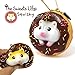 The Sweet Life Series Squishy Soft Kawaii Donuts Bread Bun Squishy Toys Stress Ball, Ball Chain (Pearl White Hamster / Chocolate Iced Plain Donut)
