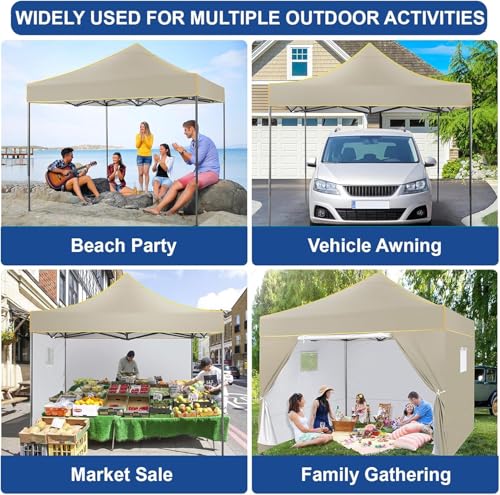 COBIZI 10x10 Heavy Duty Pop Up Canopy Tent with 4 Removable Sidewalls, Waterproof Outdoor Gazebo image 13