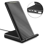 Richu iPhone X Wireless Charger,10W Fast Wireless Charger Charging Pad Stand(No AC Adapter) for Galaxy Note 8/5 S8/S8 Plus S7/S7 Edge S6 Edge Plus, 5 W Standard Charge for iPhone X/8/8 Plus