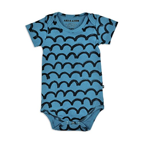 Aki & aiko organic cotton waves onesie,aegean blue,…