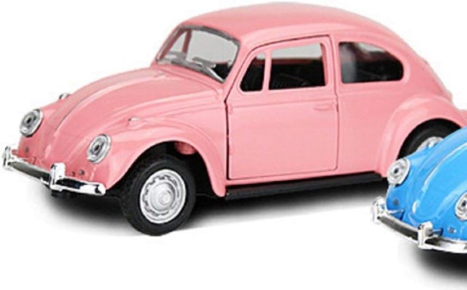 ZJHZN Vintage Beetle Diecast Pull Back Car Model Toy Children Gift Decorations Conveni,Pink