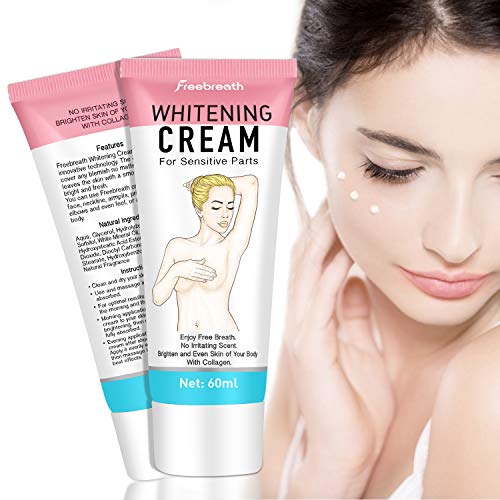Whitening Cream for Sensitive Parts - Natural Lightening Cream for Face and Body - Moisturizing and Brightening Effect - For Legs, Neck, Underarm, Elbows and Intimate Areas - 60 ml Whitening Cream for Sensitive Parts - Natural Lightening Cream for Face and Body - Moisturizing and Brightening Effect - For Legs, Neck, Underarm, Elbows and Intimate Areas - 60 ml