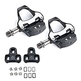 KOBWA SPD Cleats Pedals, Bike Clipless Pedals, Clipless Pedals and Cleats Set, SPD SL cleats for 6 Degree Float SPD Cleats Adapter