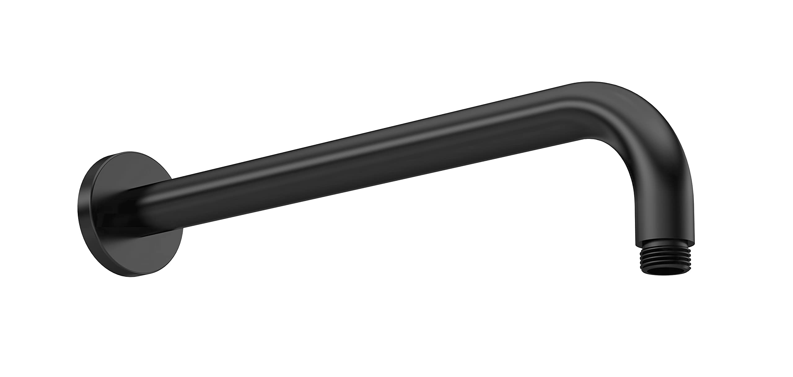 nuie ARM401 Fixed Heads Modern Bathroom Round Wall Mounted Shower Arm, 108mm, Matt Black