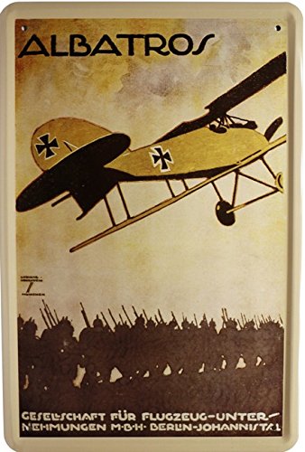 Tin Sign 20 x 30 cm Retro Advertisement Plate German Empire Albatros 1101