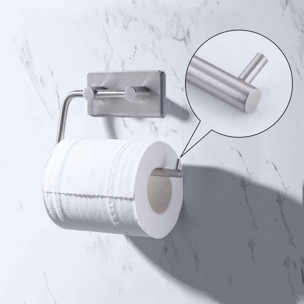 KES Self Adhesive Toilet Paper Holder Stainless Steel Tissue Paper Roll Towel Holder RUSTPROOF Brushed Finish, A7070-2 - - 