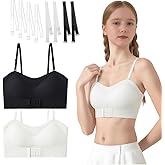 YoBeLove Teen Girls Strapless Bandeau Bra 2 Pack Seamless Underwear Breathable Bras Bralettes for 10-18 Years