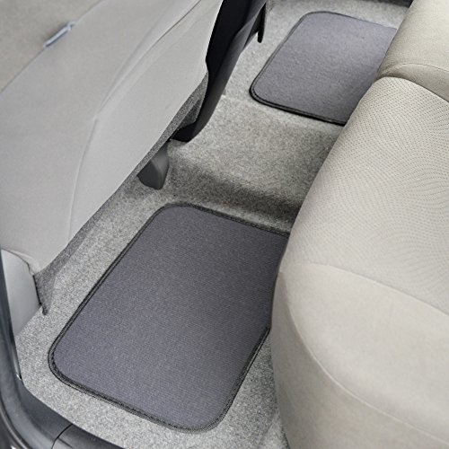 BDK MT-100-MG Classic Carpet Mats for Car SUV Van & Truck-Universal Fit Front & Rear Floor Protection with Heelpad (Medium Gray)