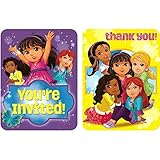 Amscan Dora and Friends Invitations/Thank You Notes Combo, Multicolor