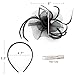 Fascinator Feather Fascinators for Women Holdoor Flower Feather Headband Headwear with Hair Clip for Wedding Party Prom Tea Party Cocktail Church Derby Ladies Day Race Royal Ascot,Mother's Day Gift (Black02)M