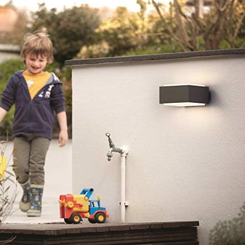Hedgehog aplique de pared para exteriores (42 W), resistente a la intemperie para acentos de iluminación modernos, E27 luz sin bombilla, antracita