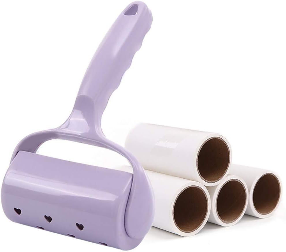 LLQM Sticky hair device, 1 pole + 4 heads, tearable roller sticky paper felt roller brush