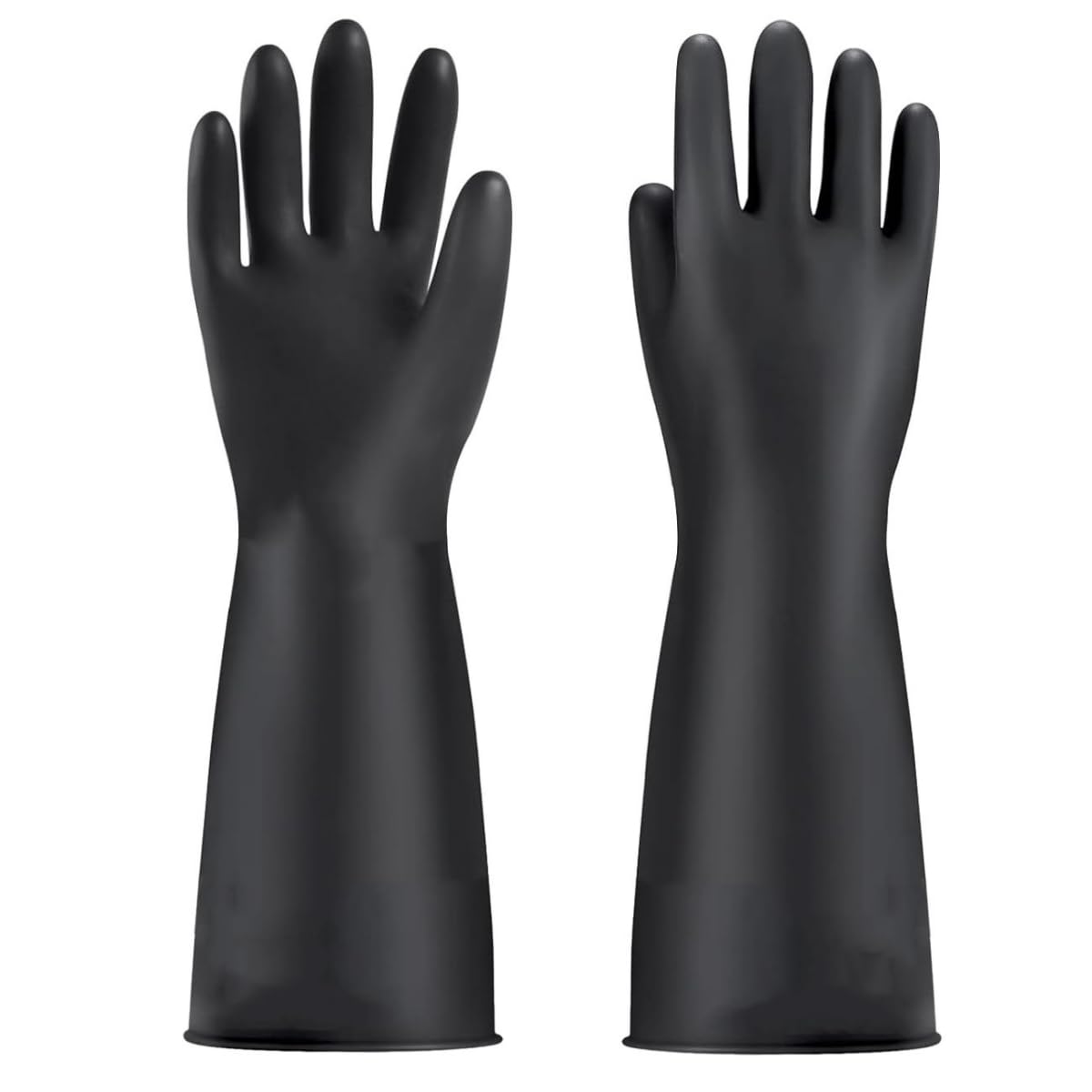 MIN-XL Heavy Duty Latex Gloves, Chemical Resistant Gloves,Safety Work Cleaning Protective Waterproof Industrial Rubber Gloves, Resist Strong Acid, Alkali and Oil (35CM,Thicker)