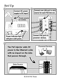 wt-gpoe-4b-24 V30 W Gigabit 4 Puerto pasivo Inyector Power Over Ethernet   24 voltios para Ubiquiti, MikroTik, Azul