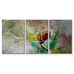 3 Panel Abstract Flower Painting Wall Bedroom Living...