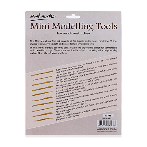 Mont Marte Mini Modelling Tools Boxwood 10pce - 3pack