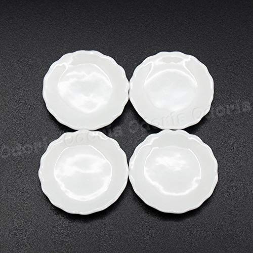 Odoria 1/12 Miniatur Teller 4 Stück und Besteck 12 Stück Puppenhaus Küche Geschirr Zubehör, Silber – Bild 4