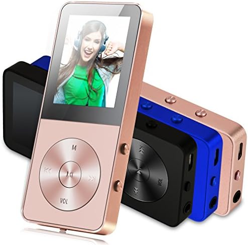 MP3 Player - FecPecu Updated Version 8GB Music Players 36 Hours Hi-Fi Sound Playback , Portable Audio Player Build-in Speaker With FM Radio and Voice Recorder Expandable Up To 64GB (F01-Gold)