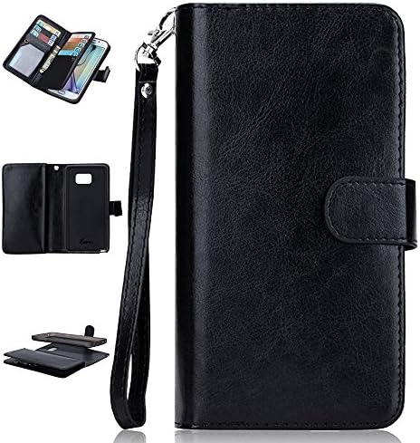 Galaxy S7 Edge Case, S7 Edge Case, Samsung Galaxy S7 Edge Case, AMCHOICE(TM) (Black) PU Leather 9 Slots Wallet Case For Samsung Galaxy S7 Edge (Free Stylus,Screen Protector)