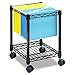 Safco Compact Rolling Cart, Fits Letter and Legal-Size Hanging Folders, Mobile File Storage, Steel, Black