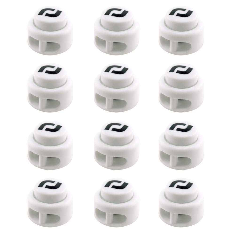 RJ-Sport 12pcs Cord Stoppers, Spring Cord Locks, Plastic Double Holes, Cord Ends Closure, Toggle Fasteners Stopper, Slider White