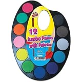 The Home Fusion Company 12 Jumbo Paints With Palette Water Paint Set & Brush Kids Painting Craft Set Art