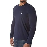Nautica Men's Long Sleeve Crew Neck T-Shirt Shirt, Navy, Small