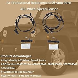 Dasbecan Front and Rear ABS Wheel Speed Sensor